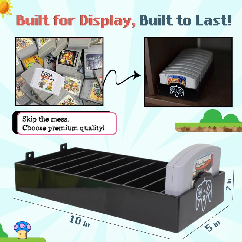 Skywin N64 Game Storage - Holder Fits and Organizes Cartridges - Simple and Stylish Design to Show Off Your Game Collection (2 Pack) - Image 5